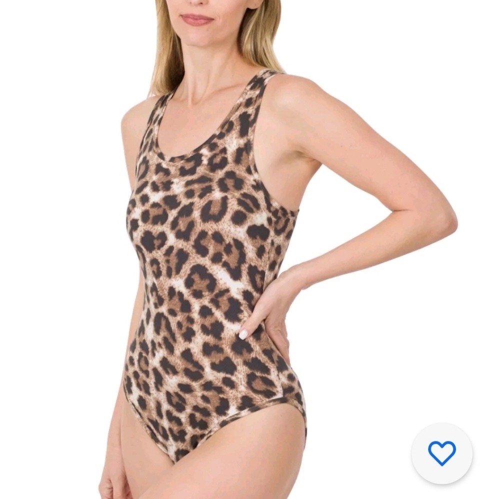 Zenana Animal Print Bodysuit